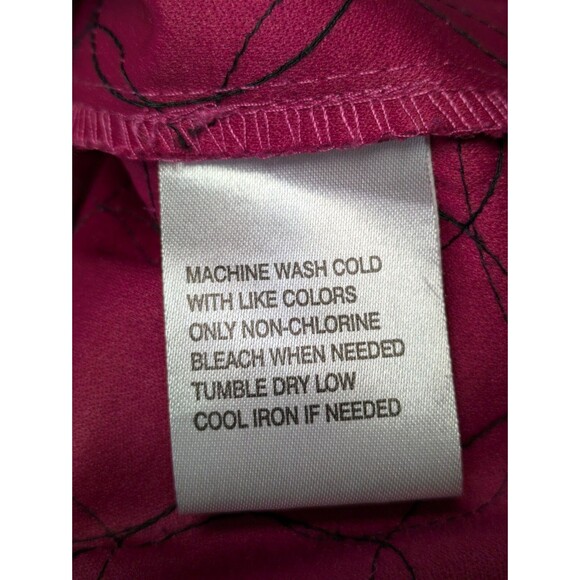 Sag Harbor Button Down Shirt Faux Suede 3/4 Sleeve Pink Petites PS - Picture 9 of 9